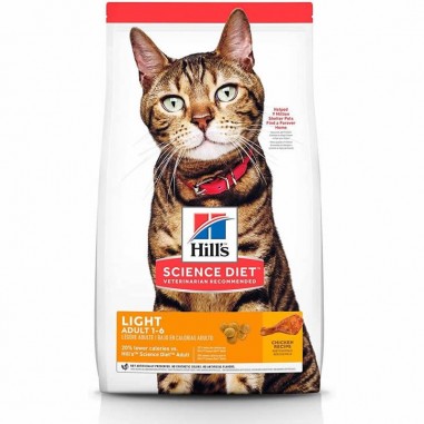 Hills Science Diet Adult Light para Gatos 1 a 6 años con Sobre Peso 1,8 Kg. - hills science diet 