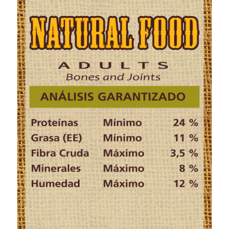 Natural Food Perro adulto Bone & joint 15 kg - Natural Food 