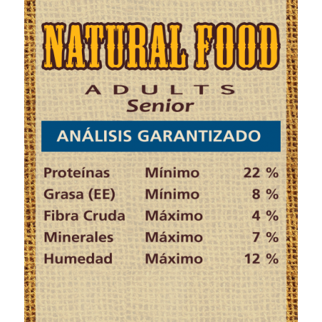 Natural Food Perro Senior Premium formula 15 kg - Natural Food 