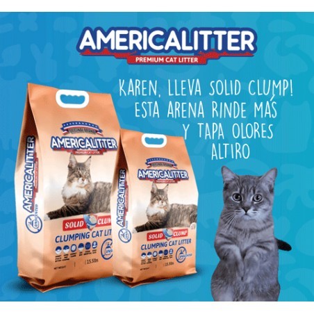 Arena Sanitaria AMERICA LITTER Solid Clump 15 Kg. - America Litter 