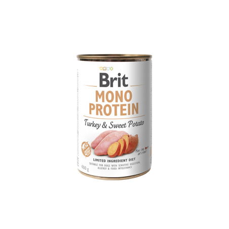 Brit Care Perro Lata MONO PROTEIN Turkey & Sweet Potato Alimento Humedo 400g. - Brit® 