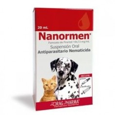 Nanormen Antiparasitario Perros & Gatos Oral, Frasco 20 mL. - laboratorio drag pharma 